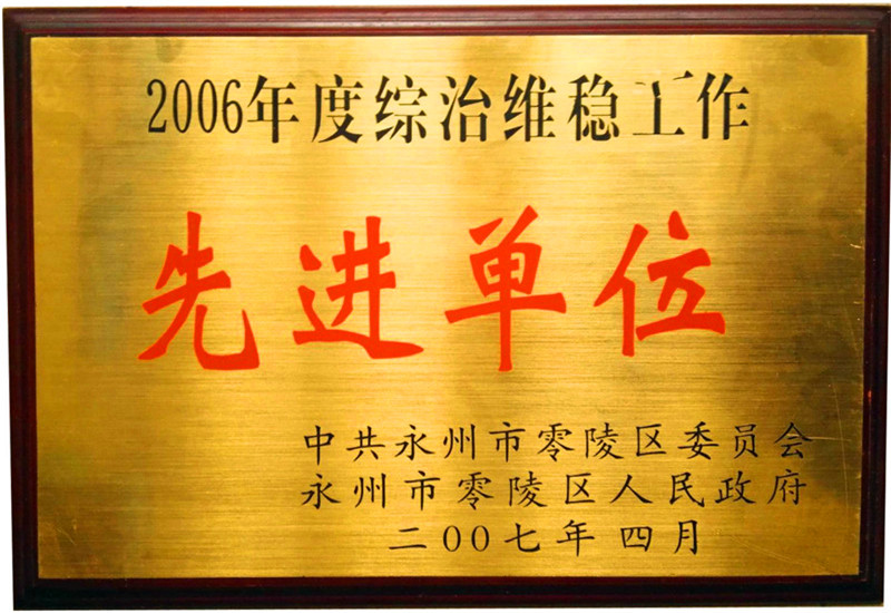 2006年綜治先進單位